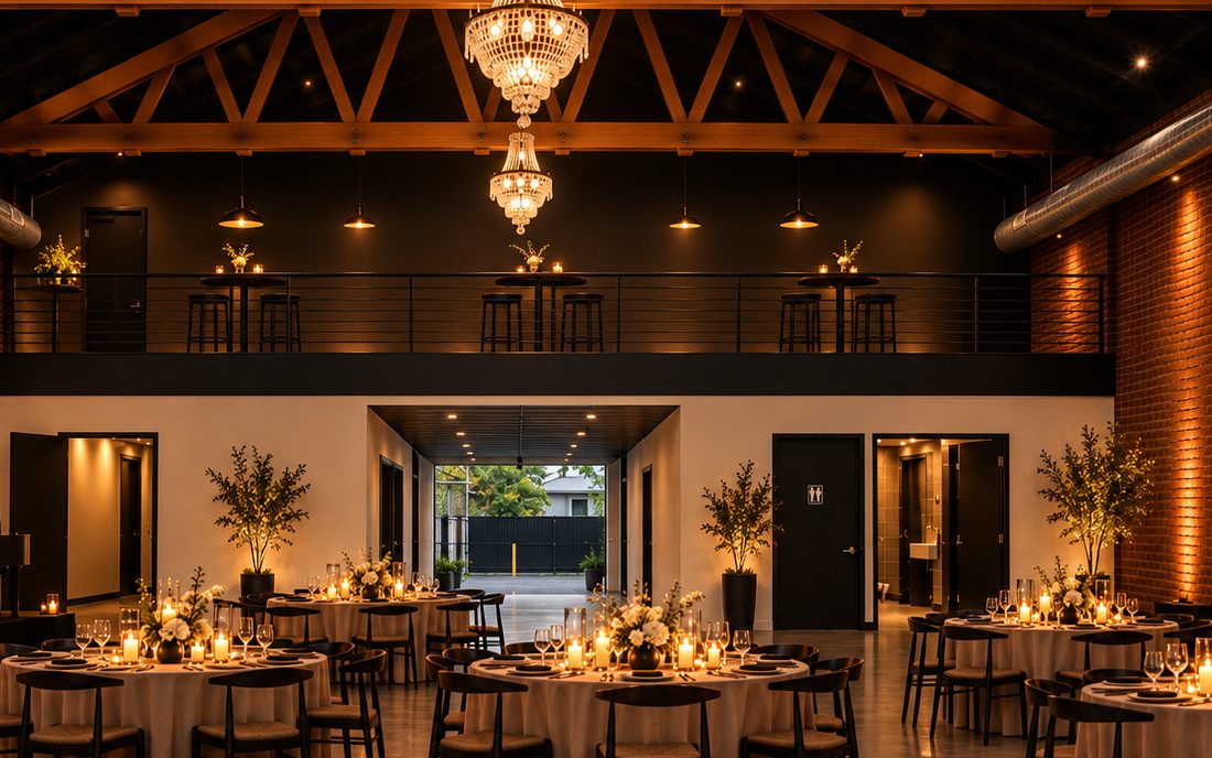 Guests mingling at a private studio event